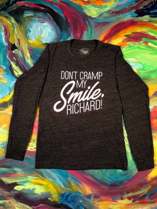 Smile Long Sleeve Charcoal T-Shirt